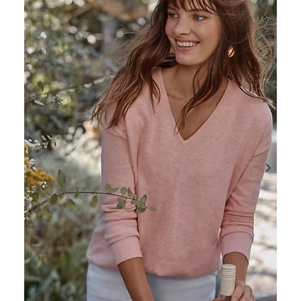 J. Jill Soft Pink V-Neck Sweater
